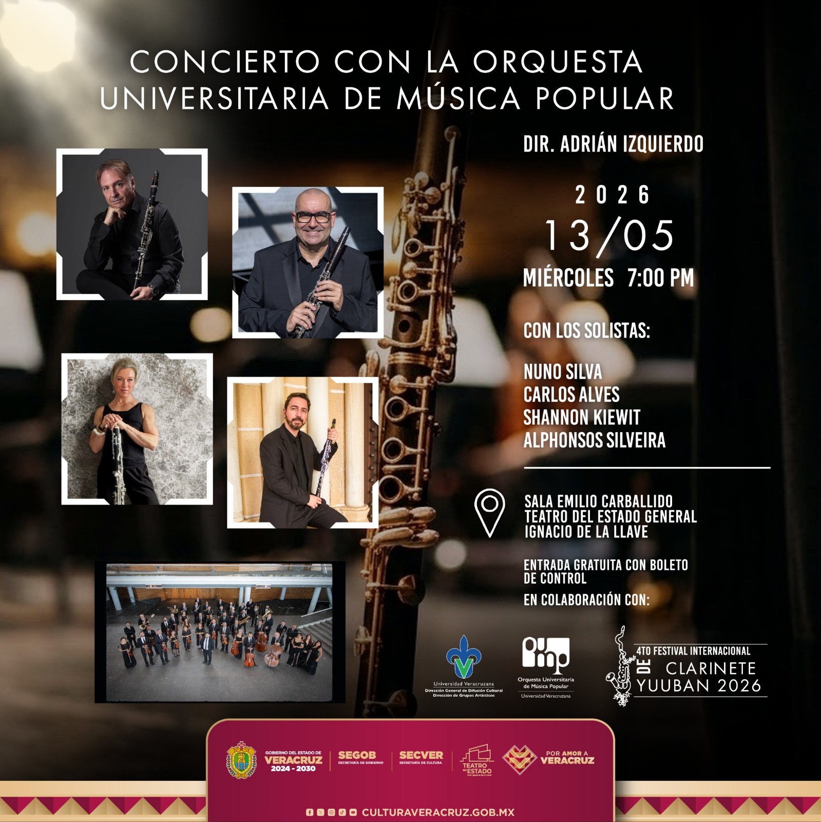 Cuarta edición del Festival YUUBAN de clarinete llega a Xalapa