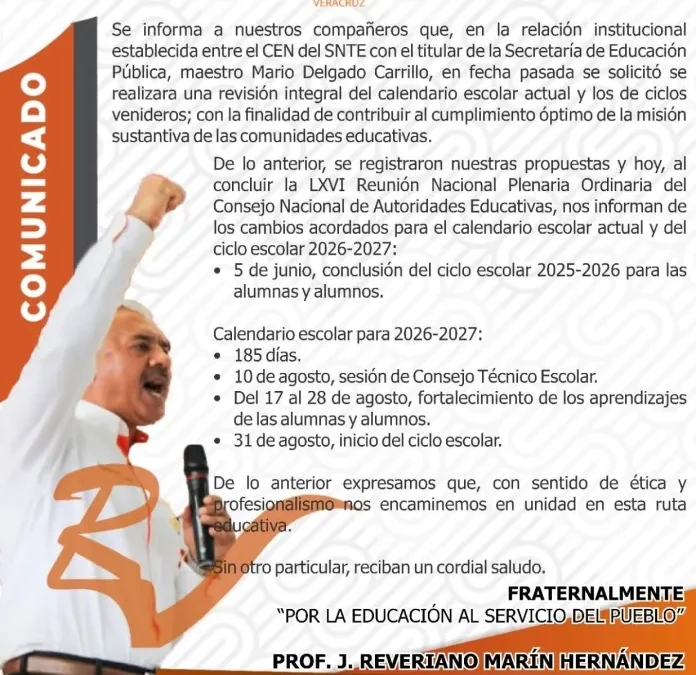 Secciones 32 y 56 del SNTE respaldan reducción del calendario escolar