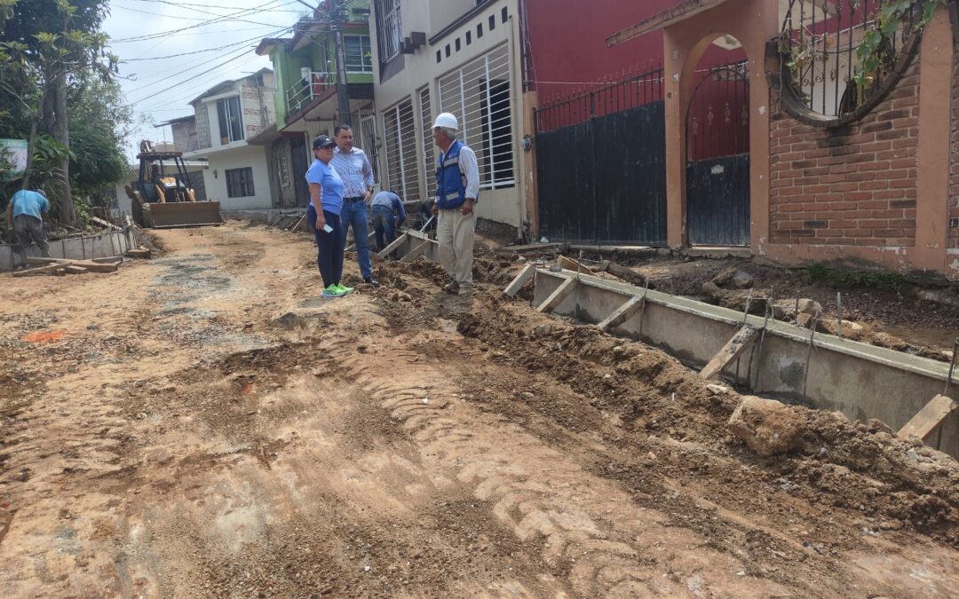 Daniela Griego supervisa obras de pavimentación en cuatro colonias de Xalapa
