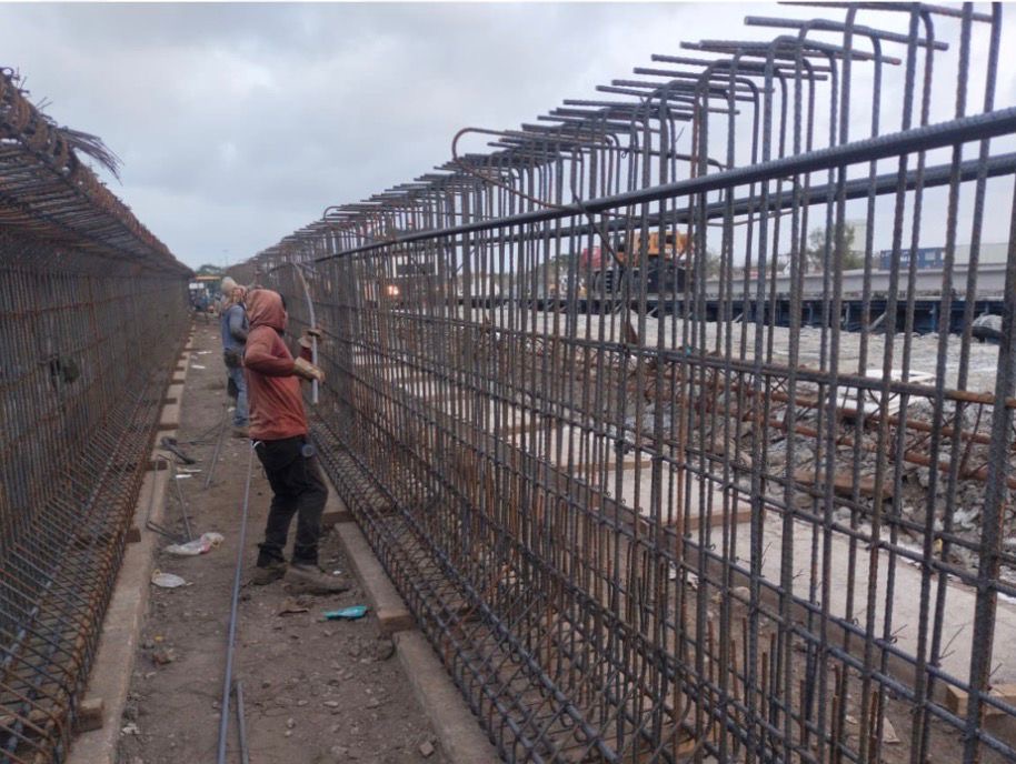 Distribuidor vial de acceso al puerto de Veracruz con avance del 70 por ciento