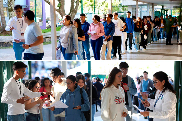 Aspirantes realizando examen de ingreso a la Universidad Veracruzana en una de sus sedes