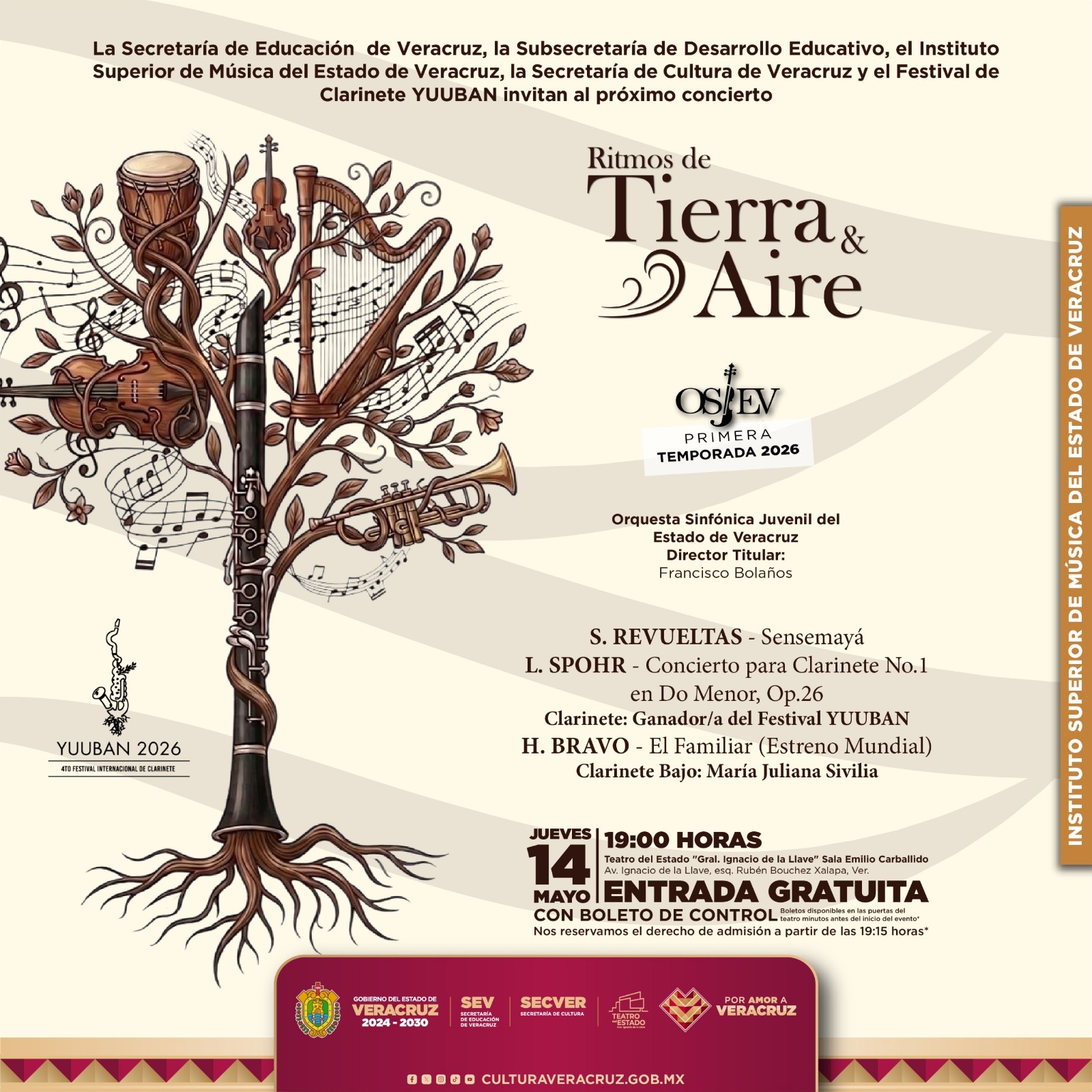Cuarta edición del Festival Internacional de Clarinete YUUBAN en Xalapa