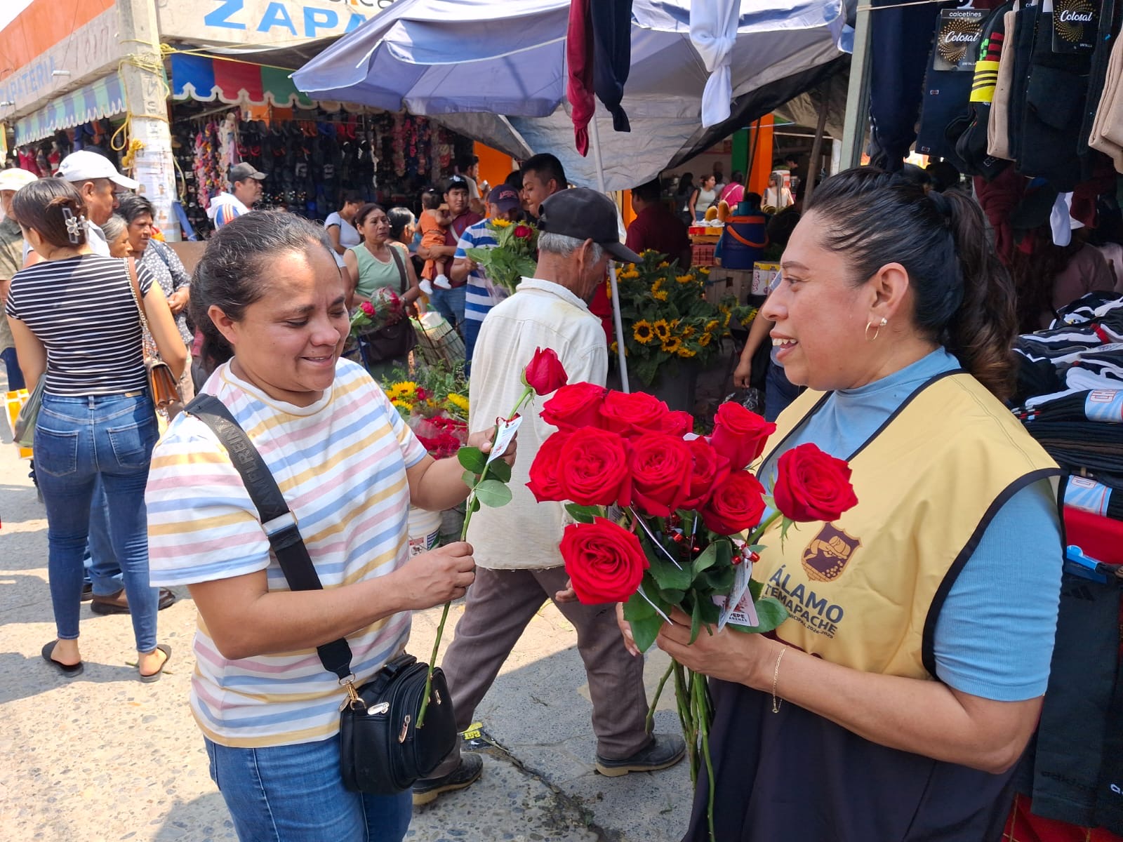 Mariachis interpretan Las Mañanitas en el centro de Álamo durante el homenaje a las madres