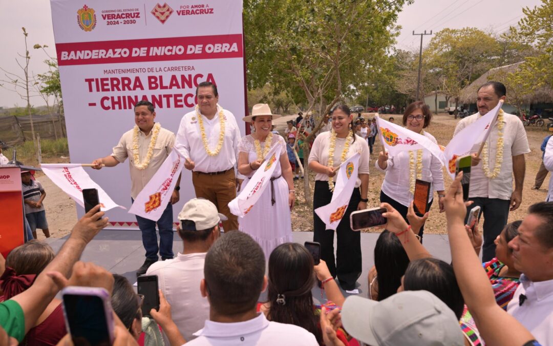 Rocío Nahle inicia obras carreteras en Tierra Blanca para comunidades chinantecas