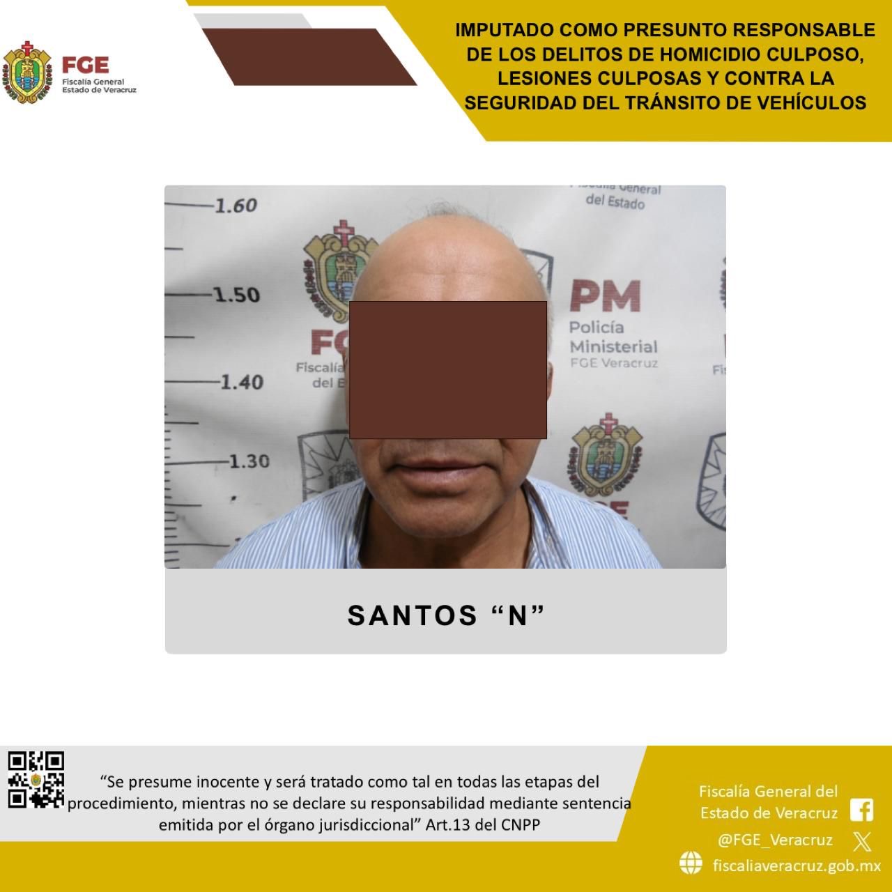 Detención de Santos N por accidente fatal en Naolinco