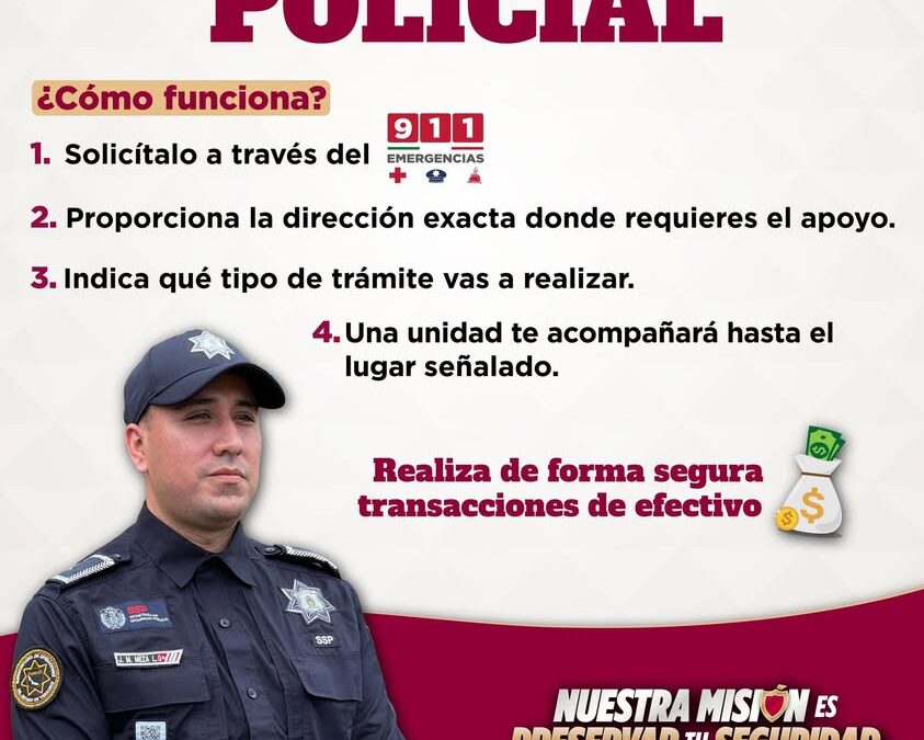 SSP Veracruz ofrece acompañamiento policial para transacciones en efectivo