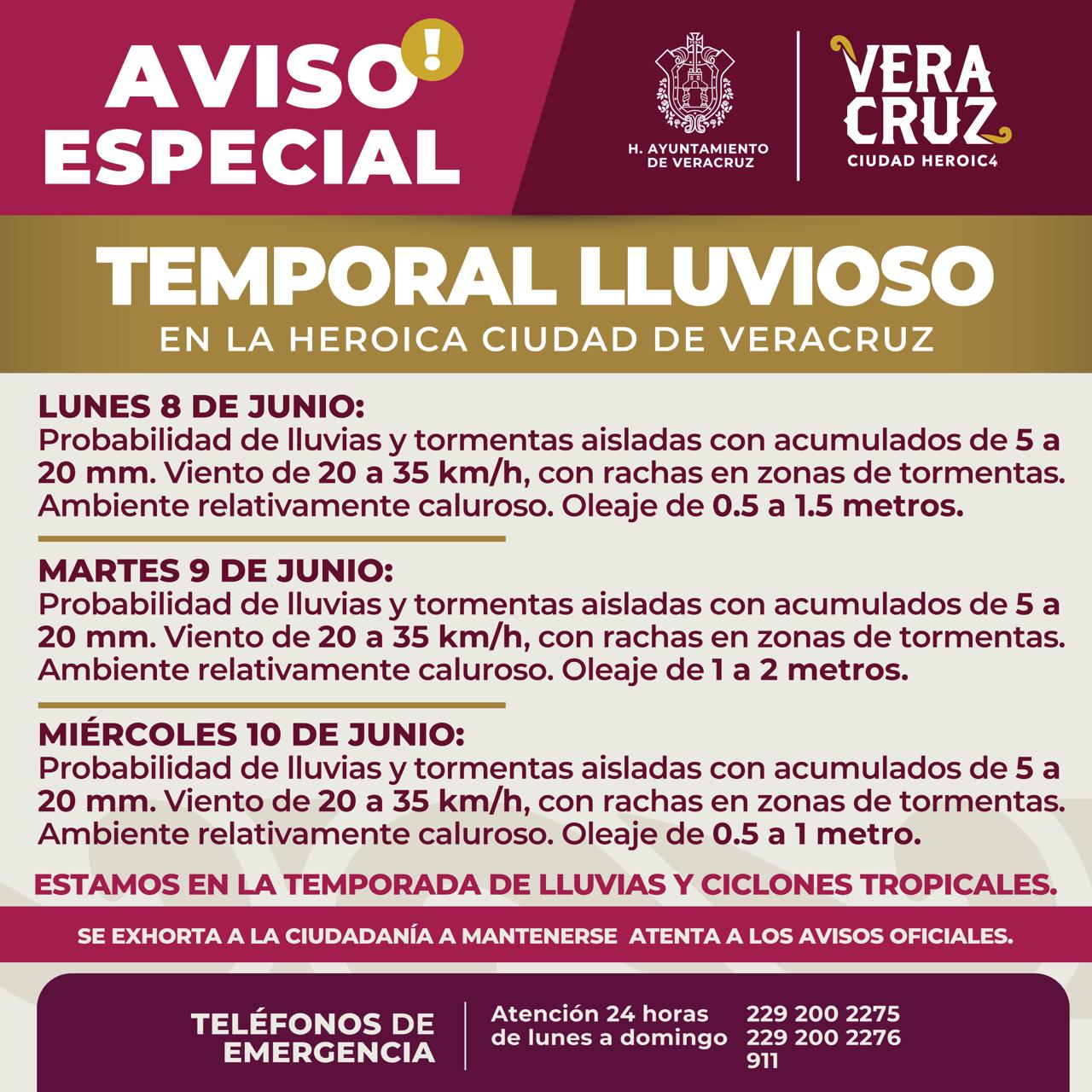 Alcaldesa Rosa María Hernández Espejo instruye medidas ante temporal lluvioso en Veracruz