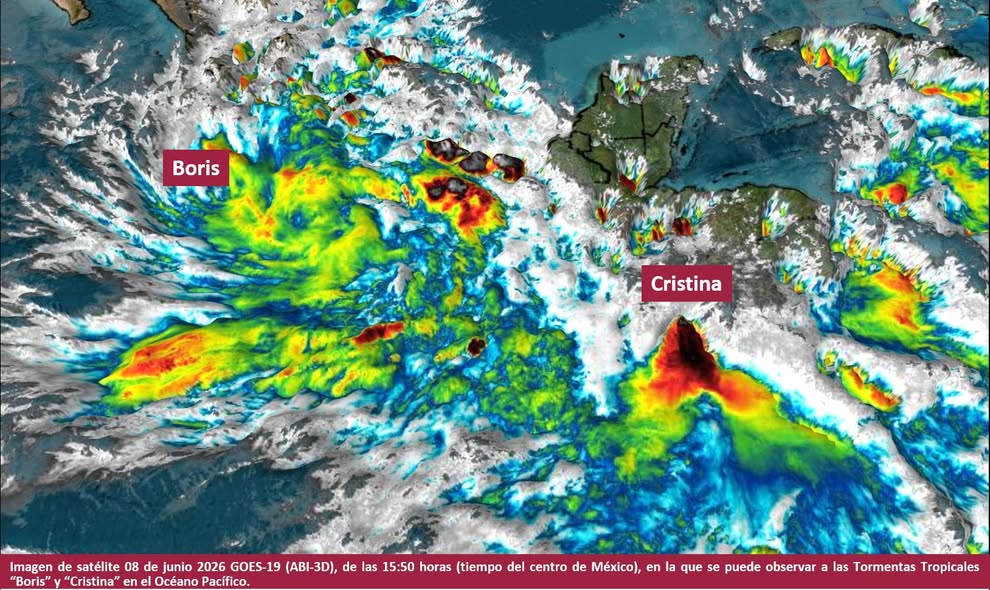 Mapa de lluvias torrenciales por Boris en Guerrero y Oaxaca