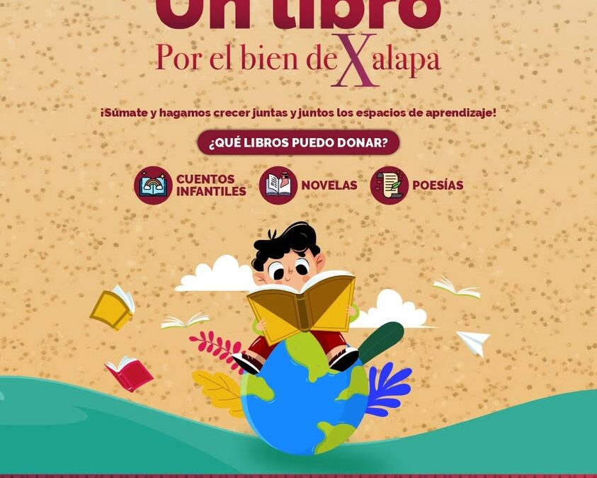 Campaña de donación de libros en Xalapa para fortalecer bibliotecas