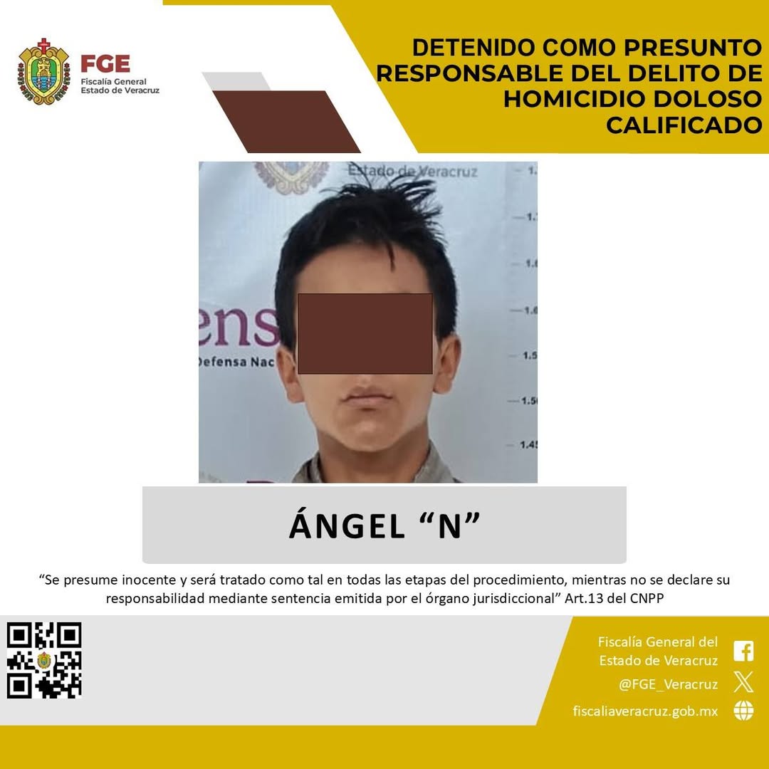 Detención de Ángel 'N' por homicidio en Altotonga, Veracruz
