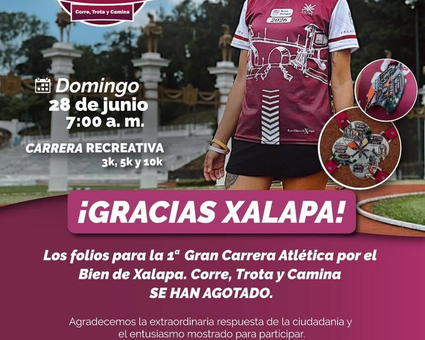 Carrera atlética en Xalapa alcanza cupo total