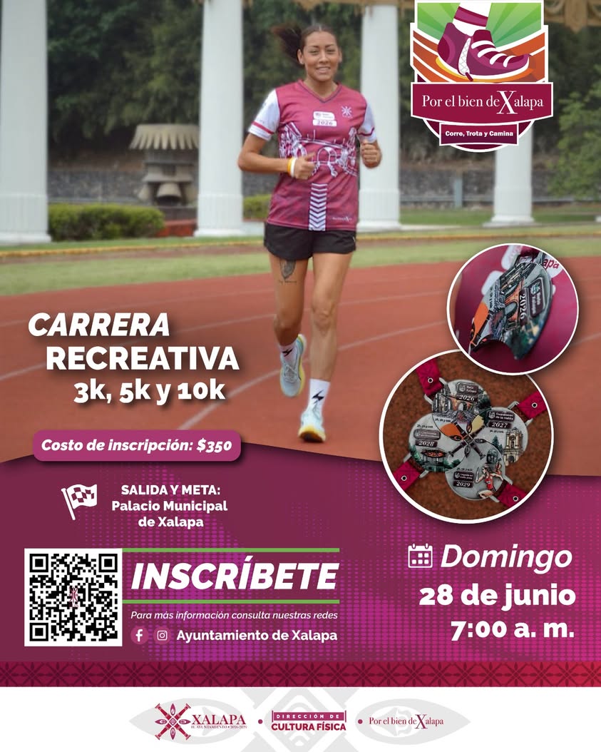 Cartel de la Carrera Recreativa Por el Bien de Xalapa