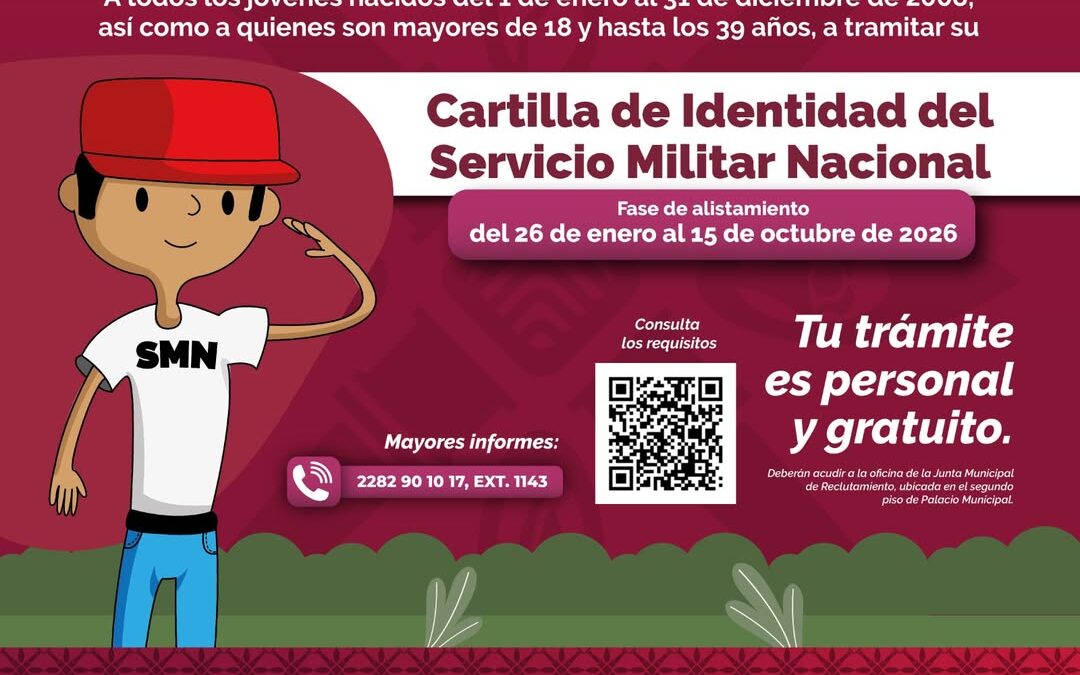 Jóvenes nacidos en 2008 tramitan Cartilla Militar en Xalapa