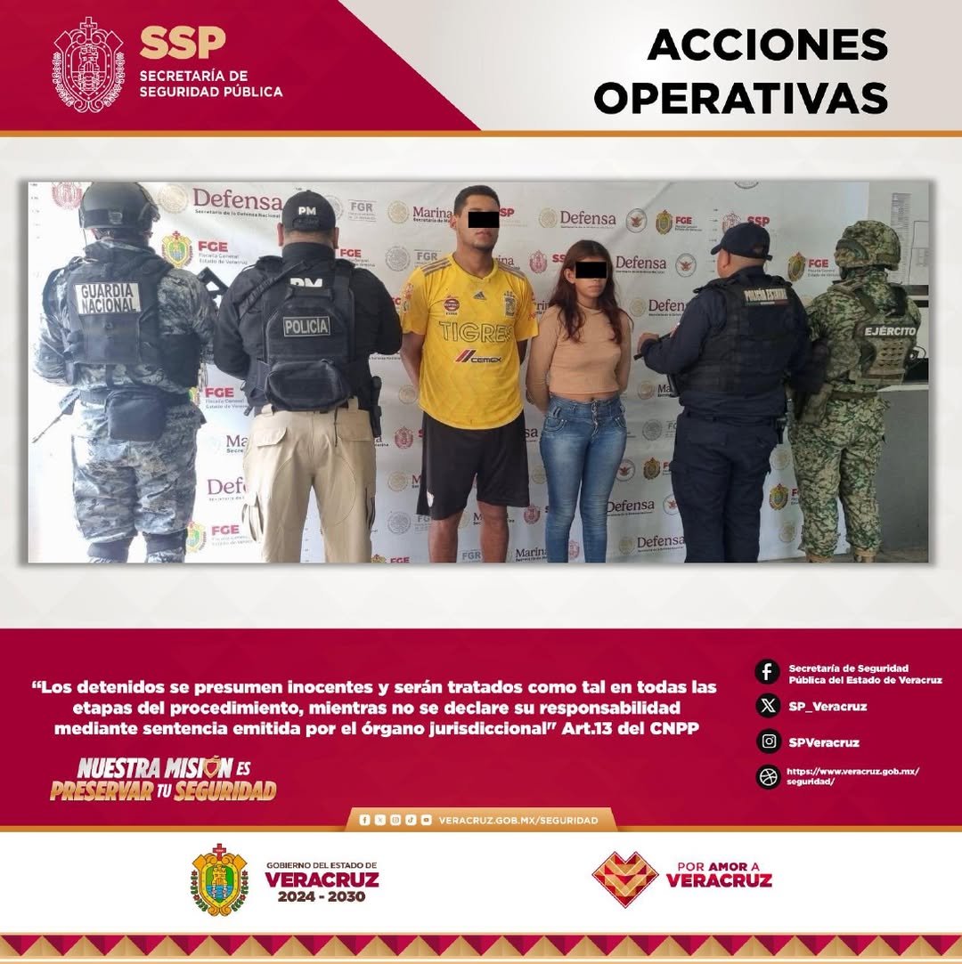 Elementos de seguridad durante cateos en Veracruz