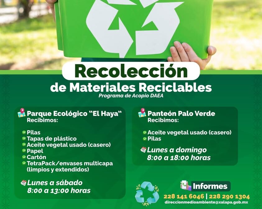 Centros de acopio en Xalapa: horarios y residuos aceptados