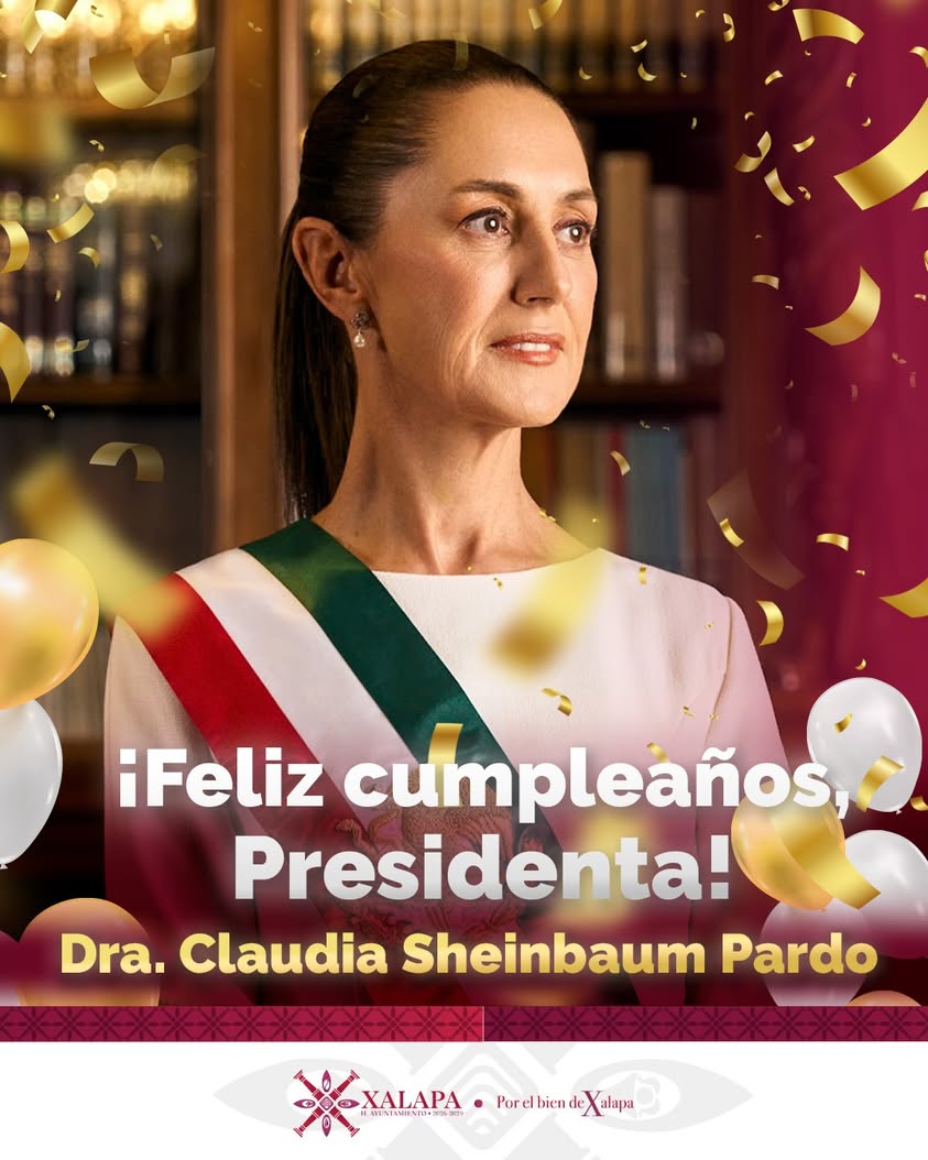 claudia-sheinbaum-cumpleanos-ayuntamiento-xalapa Presidenta Claudia Sheinbaum Pardo en su cumpleaños