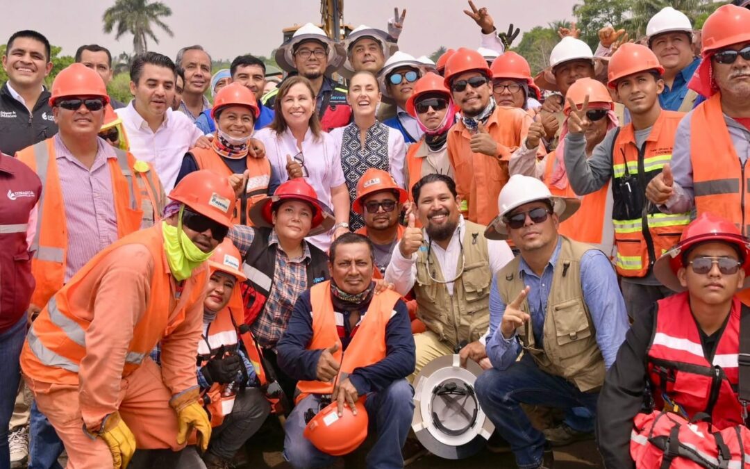 Claudia Sheinbaum respalda a Rocío Nahle en gira por Coatzacoalcos y Minatitlán