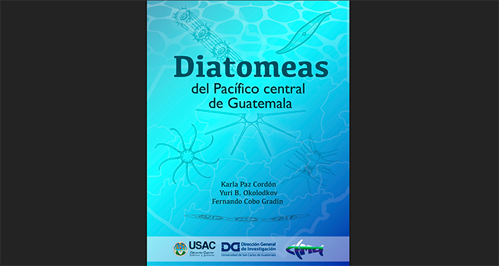 Portada de libro sobre dinoflagelados del Pacífico de Guatemala