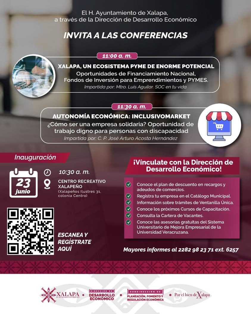 Conferencias sobre desarrollo económico y PyMEs en el Centro Recreativo Xalapeño