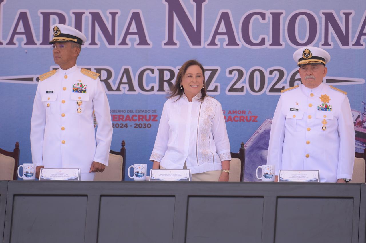 Gobernadora Rocío Nahle García en conmemoración del Día de la Marina en Veracruz