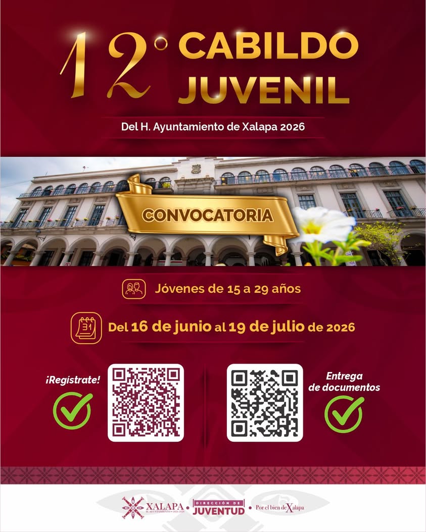 Convocatoria al 12° Cabildo Juvenil de Xalapa para jóvenes de 15 a 29 años