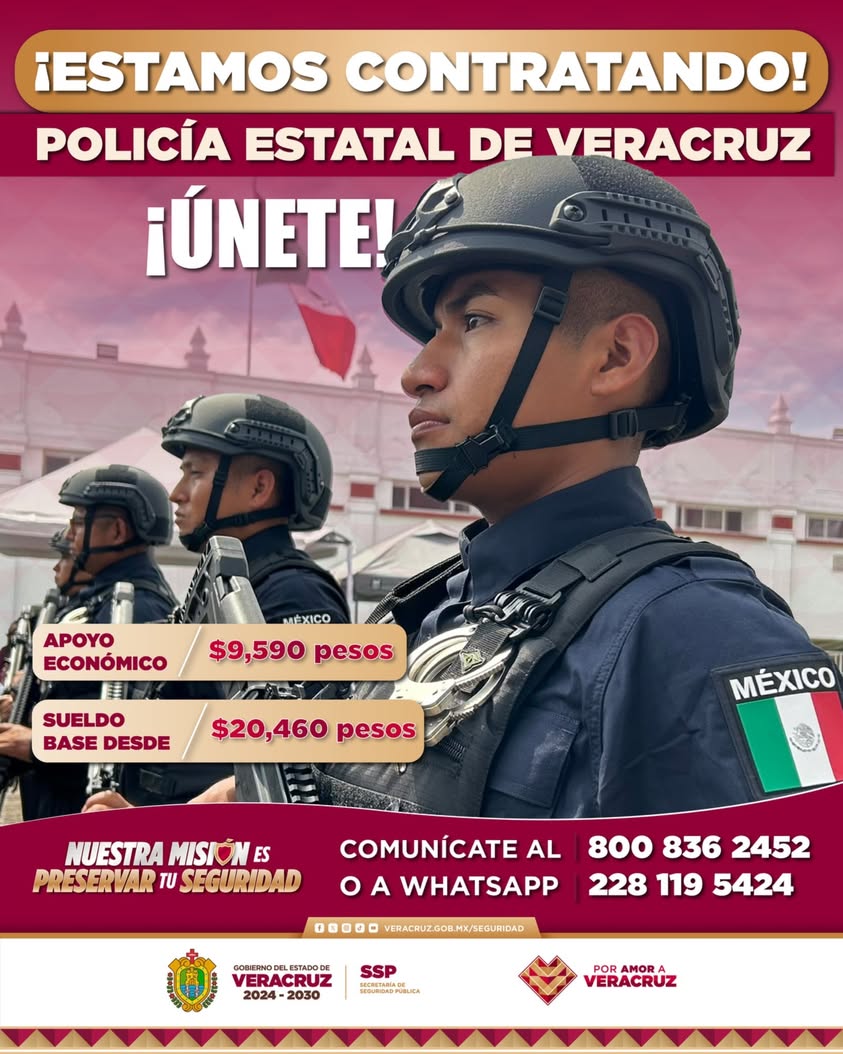 Convocatoria abierta de la Policía Estatal de Veracruz