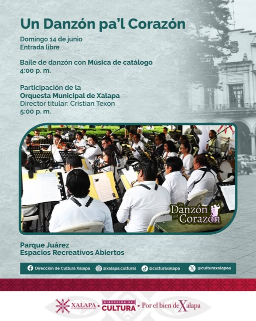 Personas bailando danzón en el Parque Juárez de Xalapa durante el evento Danzón pa'l Corazón