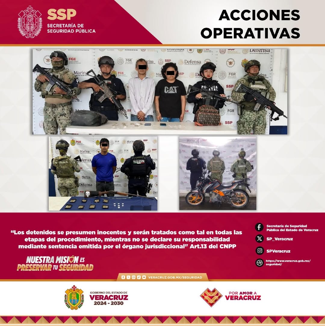 Operativo de SSP Veracruz y fuerzas federales en 26 municipios del estado