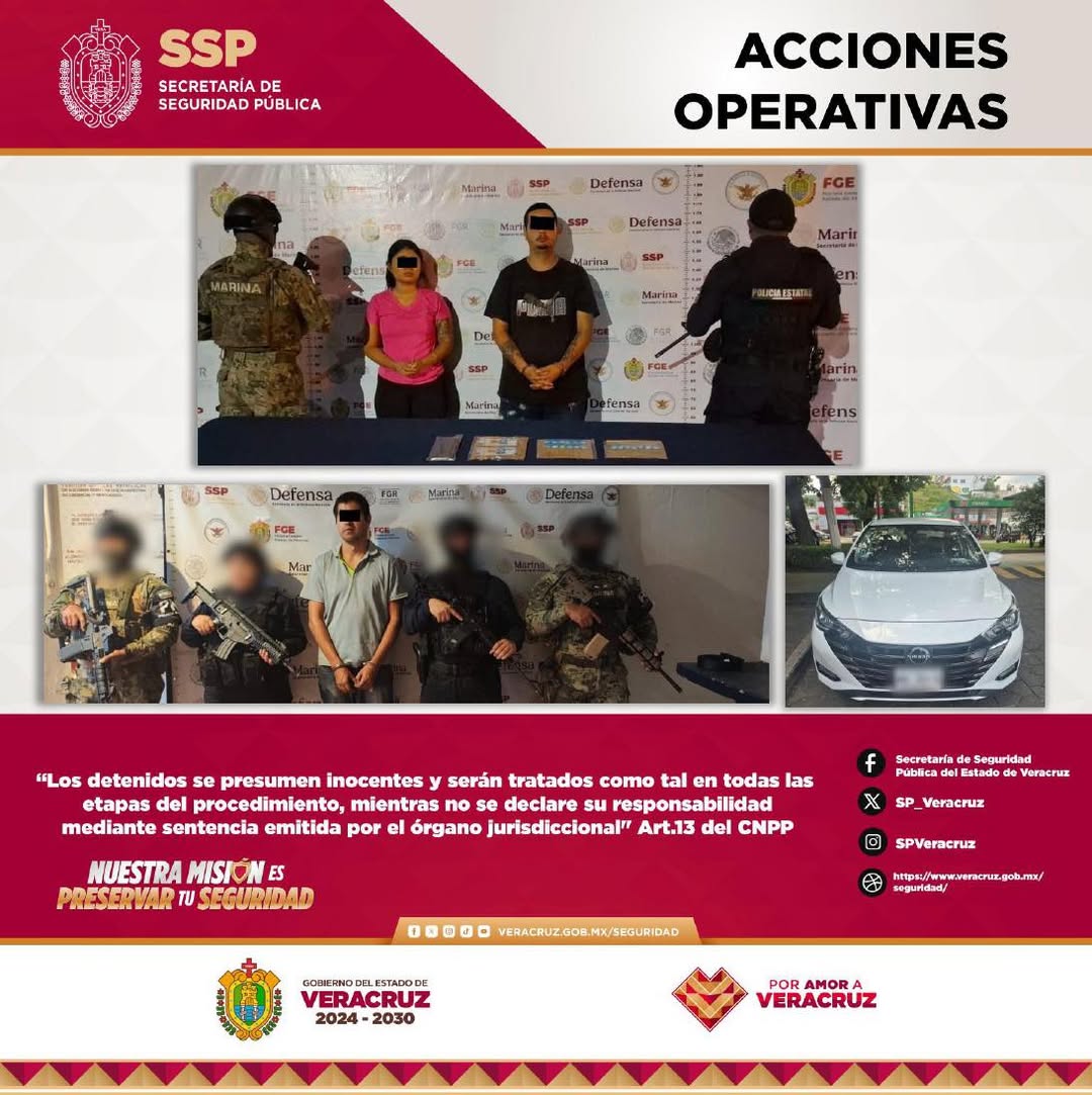 Decomiso de más de 36 kilogramos y 131 dosis de presuntos narcóticos en 24 municipios de Veracruz