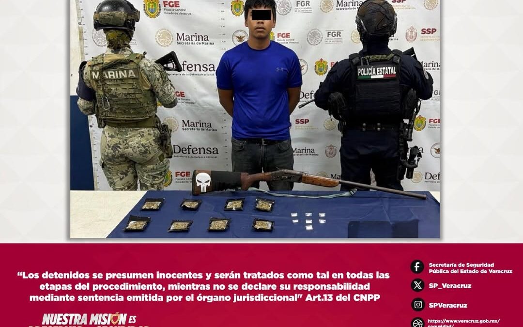 Detienen a persona por portación ilegal de arma larga en Veracruz