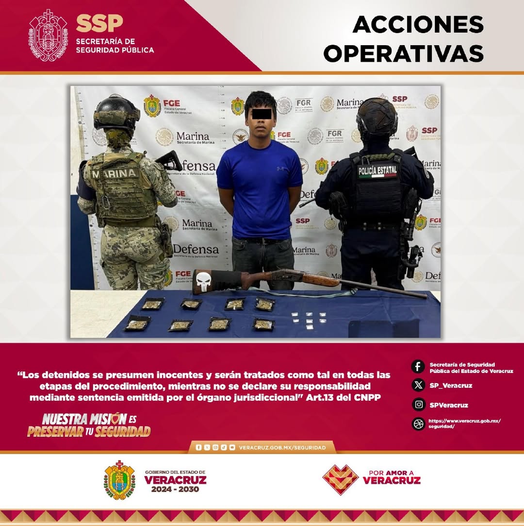Detención por portación ilegal de arma larga en Veracruz