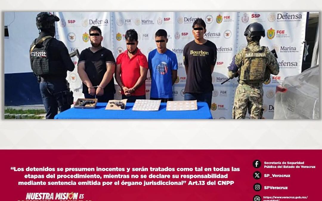 Siete detenidos por portación ilegal de armas en Veracruz