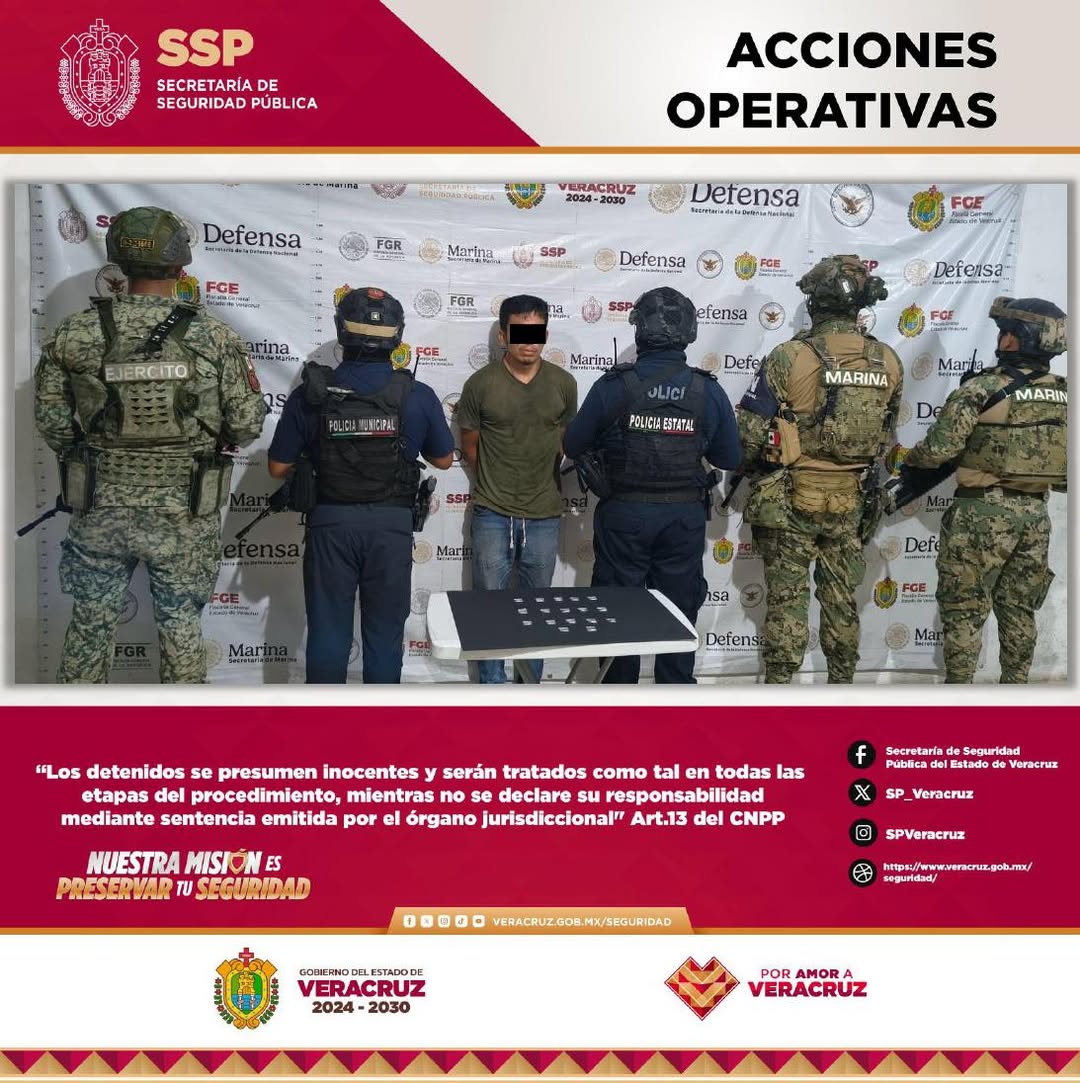 Elementos de seguridad durante operativo antidrogas en Veracruz