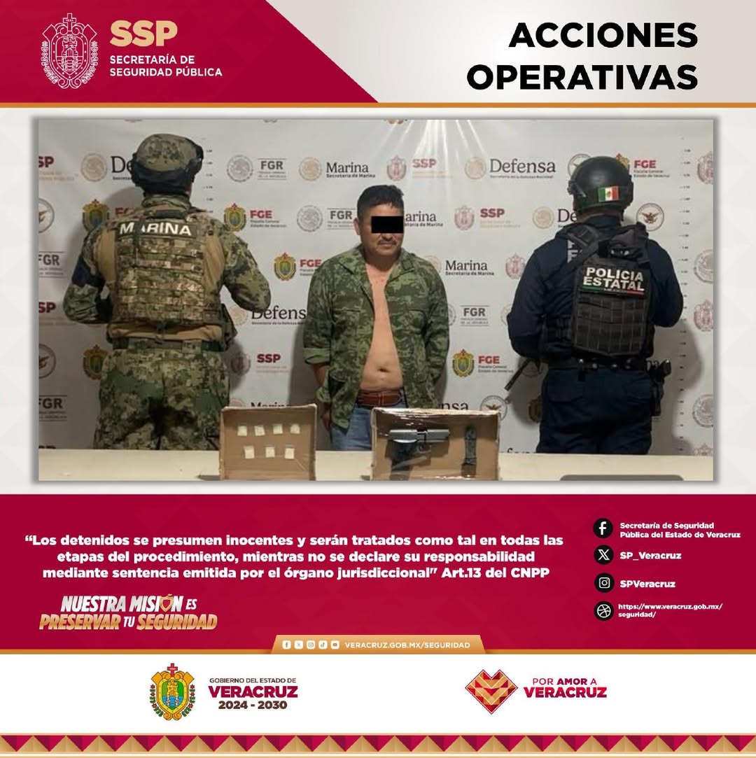 Detenidos por portación ilegal de arma de fuego en Veracruz