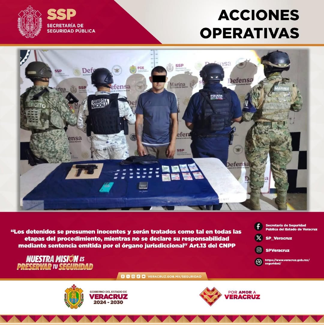 34 personas detenidas por delitos contra la salud en operativo de seguridad en Veracruz