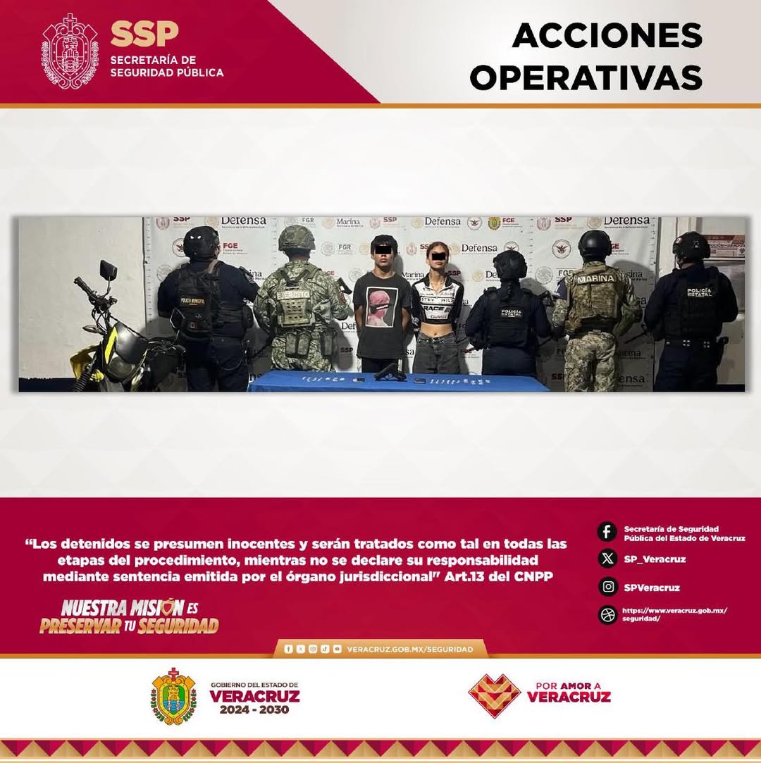 Operativo de seguridad en Veracruz detiene a 13 personas y asegura drogas