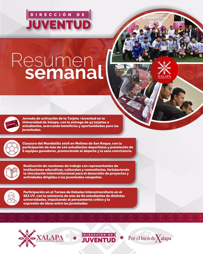 Jóvenes en actividades de la Dirección de Juventud del Ayuntamiento de Xalapa