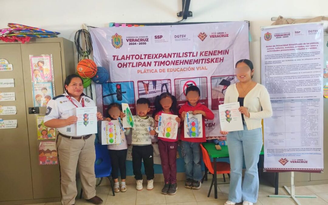Educación vial infantil en español y náhuatl en Tequila