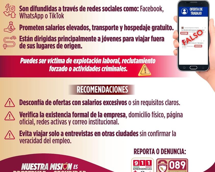 Cuidado con falsas ofertas de trabajo en redes sociales