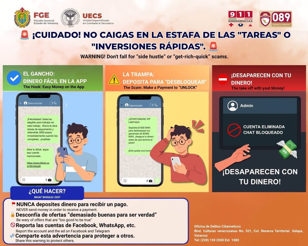fge-veracruz-alerta-estafa-whatsapp Advertencia de la Fiscalía General de Veracruz sobre fraude digital en WhatsApp y redes sociales
