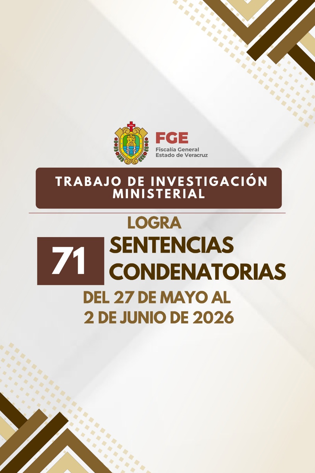 Fiscalía General del Estado de Veracruz logra 71 sentencias condenatorias en una semana