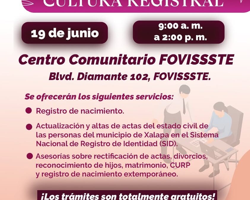 Jornada de Cultura Registral en FOVISSSTE el 19 de junio