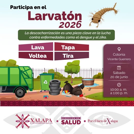 jornada-descacharrizacion-xalapa-vicente-guerrero Cartel de la jornada de descacharrización en la colonia Vicente Guerrero