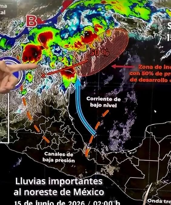 Lluvias torrenciales en noreste de México en las próximas 24 horas