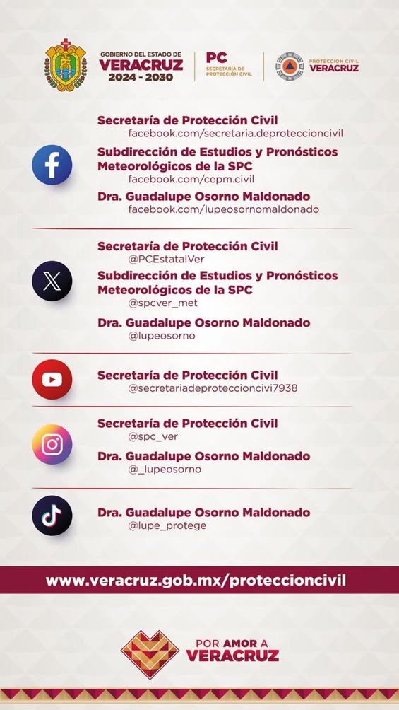 lluvias-veracruz-proteccion-civil Cartel de Protección Civil Veracruz sobre lluvias continuas