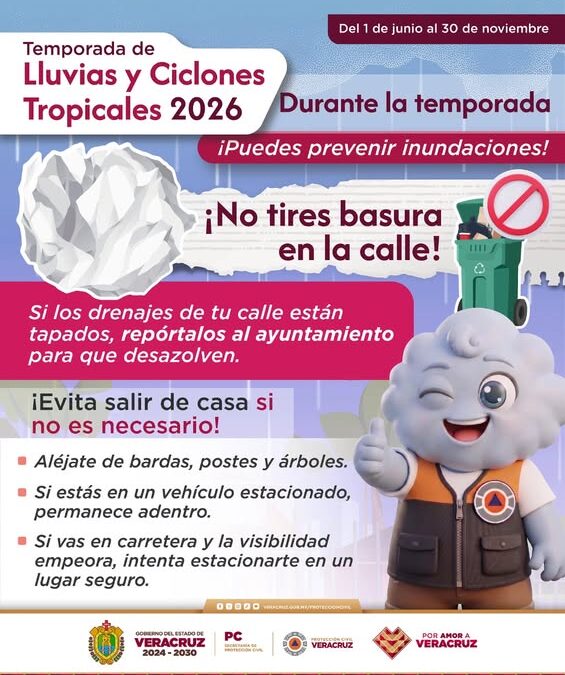 Protección Civil Veracruz alerta por abundantes lluvias y pide prevención