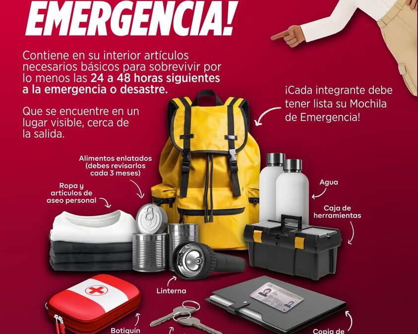 Protección Civil Veracruz pide tener mochila de emergencia a la mano