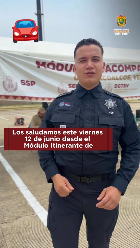 Módulo itinerante de la SSP Veracruz para orientar en compra y venta de vehículos