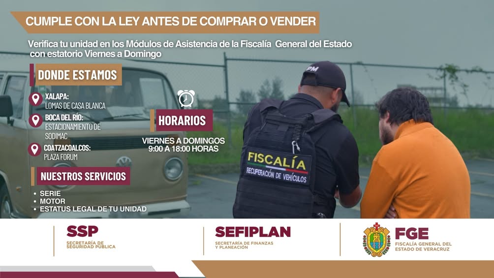 Módulos itinerantes verifican vehículos en fines de semana