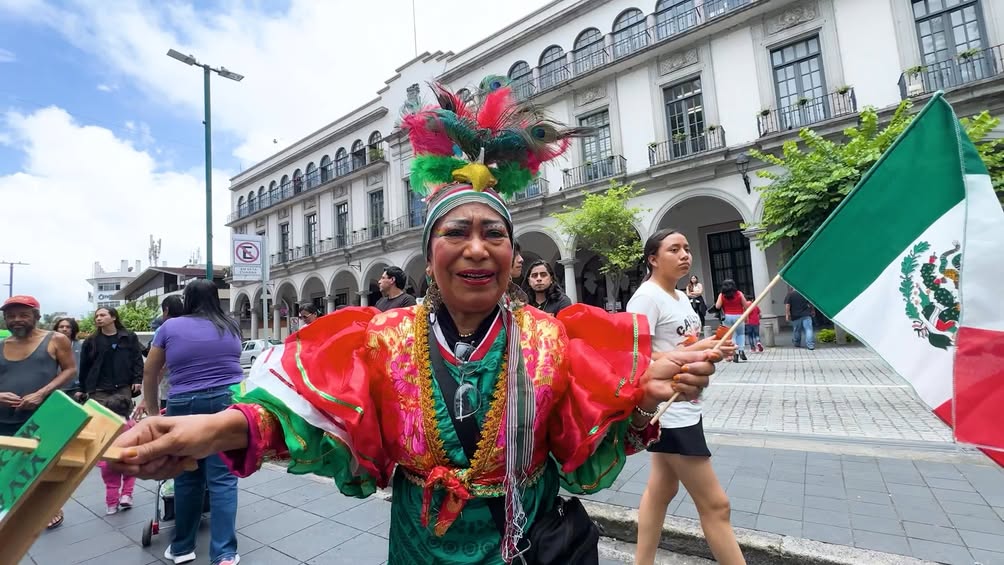 Fachada del Palacio Municipal de Xalapa donde se proyectará el partido México vs Corea del Sur